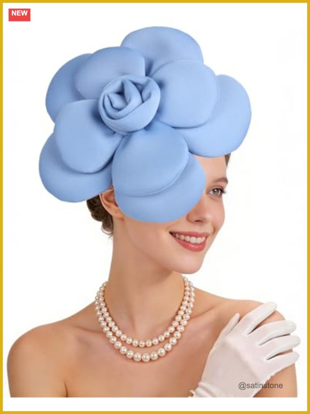 Extra Large Rose Flower Fascinator Hat Cocktail Headpiece for Women Church